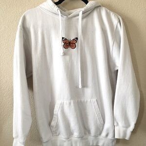 White butterfly hoodie